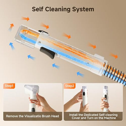 Uwant 18Kpa Upholstery Cleaner Machine with Pet Pro Cleaner&Tools Set of 1 - color: White-Cappuccino
