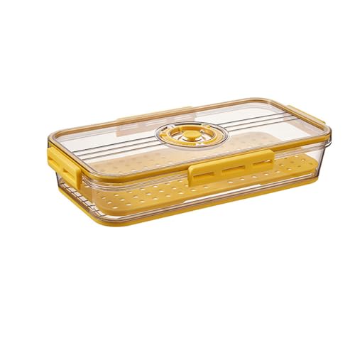 CottonColors Fridge Organizer With Lids for Timer, Short, Small, 1.5 L - color: Yellow 1 pack, size: Short, Small, 1.5 L