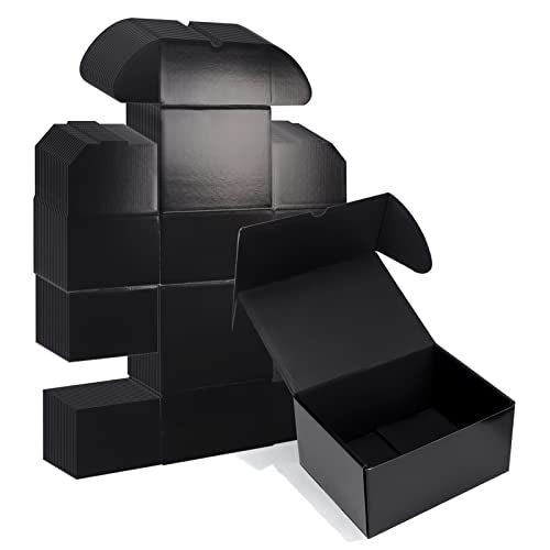 ZBEIVAN 8x6x4 Black Small Shipping Boxes, 20 Packs Corrugated Cardboard Mailer Boxes for Packaging Small Business Mailing Gifts Wrap Boxes with Lids - color: black, size: 8x6x4