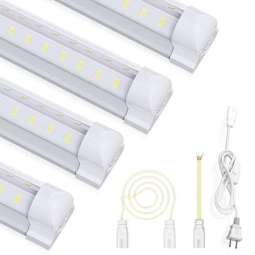 4FT 4 Pack LED Shop Lights, 60W 7500LM 6000K Workbench Tube Light - size: 7500LM-4Pack