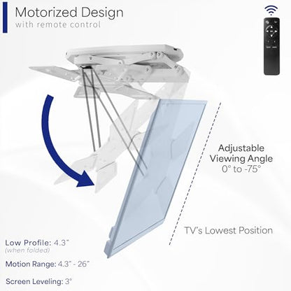 VIVO White Electric Ceiling TV Mount for 23-55 in Screens, MOUNT-E-FD55W - color: White, size: 23" to 55" Screens
