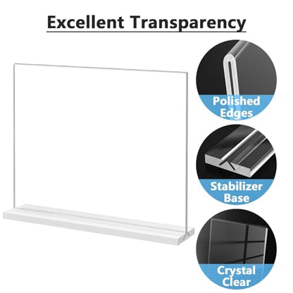 MaxGear Acrylic Sign Holder Horizontal Double Sided Display Stand 12 Pack - size: 12 Pack 11x8.5
