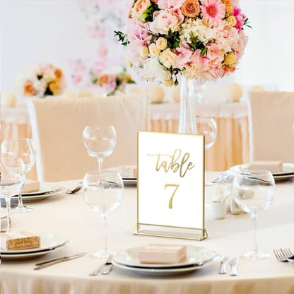 NIUBEE 4x6 Acrylic Sign Holder, Picture Frame, Wedding Table Numbers, 6pack - size: 4x6", style: Vertical