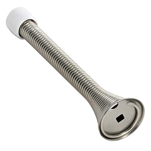2 Pack Rok Hardware 3-3/4" (95mm) Longer Version Flexi Spring Heavy Duty Wall Door Stop Bumper ROKDS2BN, Brushed Nickel - color: Brushed Nickel, size: 2 Pack