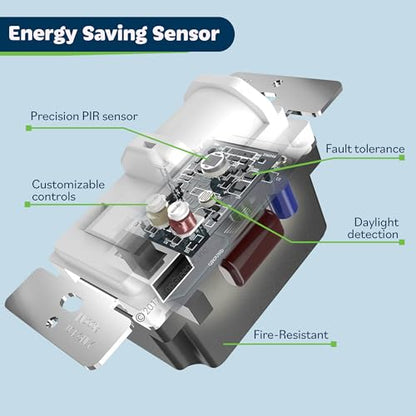 TOPGREENER in-Wall PIR Motion Sensor Light Switch,Need Neutral Wire,6 Pack - color: White, size: 6 Pack