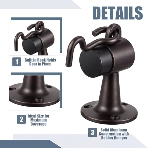 Yaocom 2 Pack Floor Mounted Door Stops, 3.5 Inch, Oil Rubbed Bronze - color: Oil Rubbed Bronze