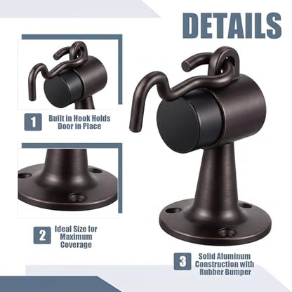 Yaocom 2 Pack Floor Mounted Door Stops, 3.5 Inch, Oil Rubbed Bronze - color: Oil Rubbed Bronze