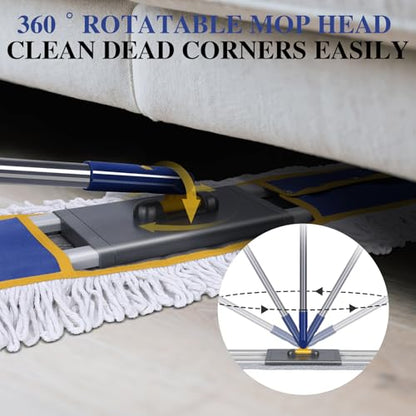 Masthome 36" Commercial Dust Mop, Large Microfiber Mops for Floor Cleaning - color: Blue Large