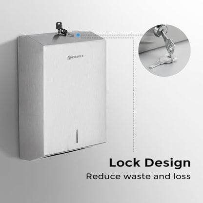 Pollock Paper Towel Dispenser Wall Mount 2PCS,SUS 304 Stainless Steel - color: Silver