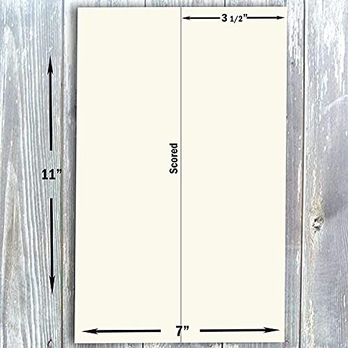 Hamilco Cream 80lb Cover Heavy 3.5x11 Tent Place Cards for Wedding (100PK) - size: Size 3 1/2" x 11" - Cream