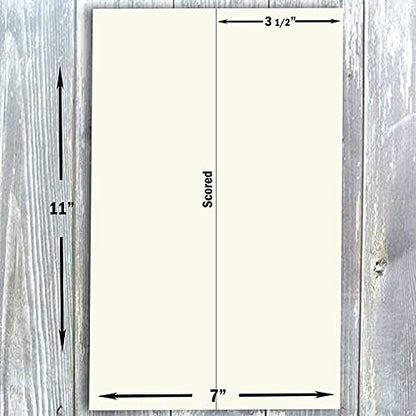 Hamilco Cream 80lb Cover Heavy 3.5x11 Tent Place Cards for Wedding (100PK) - size: Size 3 1/2" x 11" - Cream