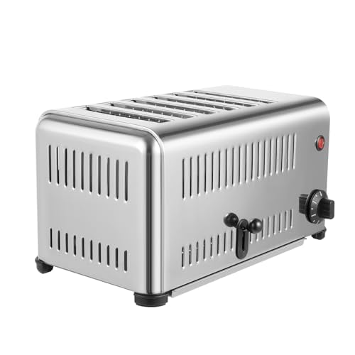 Commercial Conveyor Toaster,1680W Electric Conveyor Belt Toaster with 6 Slice Capacity, Stainless Steel Toast Machine with Adjustable Timer,for Restaurant Bakery Cafe Home Kitchen