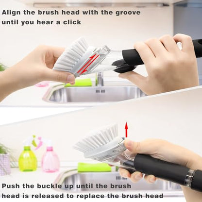 6 Pack Dish Brush Refills for OXO/RIMAY Soap Dispensing Dish Brush - color: White-6pack