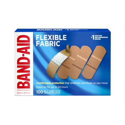 BAND-AID Brand Flexible Fabric Adhesive Bandages, All One Size, 100 Count - size: 100 Count, style: All One Size