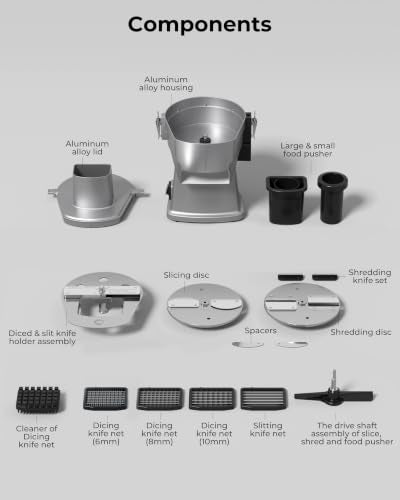 4 in 1 Electric Vegetable Chopper 110V Electric Vegetable Slicer Dicer Shredder & Strip Cutter with Multi Stainless Steels Blades 200W Electric Vegetable Slicer