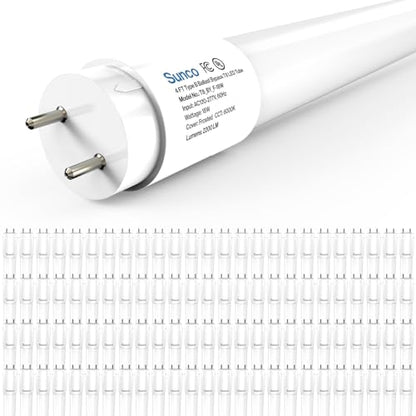 Sunco 100 Pack 4 Foot T8 LED Tube Light Bulbs, 18W, 6000K, Ballast Bypass - size: 100 Count (Pack of 1)