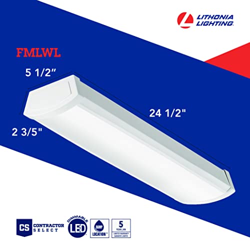 Lithonia Lighting 2' Low-Profile LED Wraparound Light Fixture, 4000K, 120V - color: 4000K Cool White, size: 24 inches, style: 120V