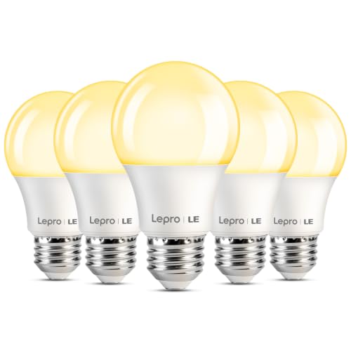 Lepro A19 E26 LED Light Bulbs 9W 800 Lumens Soft White 2700k 5 Pack - color: Warm White 2700k
