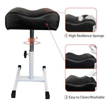 Pedicure Stand Stool Footrest Stand Adjustable Height Technician SPA Beauty Stand Stool with Non-Slip SPA Salon Home Equipment Black - color: Black+white