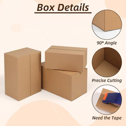 ZBEIVAN Shipping Boxes Mailers Assorted Sizes 11x6x6, 10x7x5, 9x6x4 inches Corrugated Cardboard Small Packing Kraft Moving Mailing Box, Pack of 30 - size: 11X6X6&10X7X5&9X6X4 inch