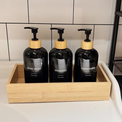 Shampoo and Conditioner Dispenser for Bathroom, Shower Soap Bottles Black - color: Black