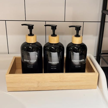 Shampoo and Conditioner Dispenser for Bathroom, Shower Soap Bottles Black - color: Black