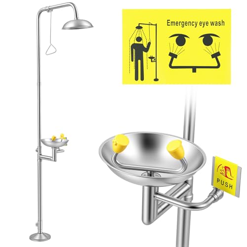 Zonon Emergency Eye Wash Shower Station, 304 Stainless Steel Combination