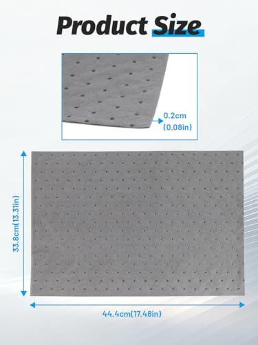 Heavy Duty Oil Absorbent Pads 13.5" x 17.5" 100 Pcs - color: 100 Pack, size: W13.5in,L17.5in
