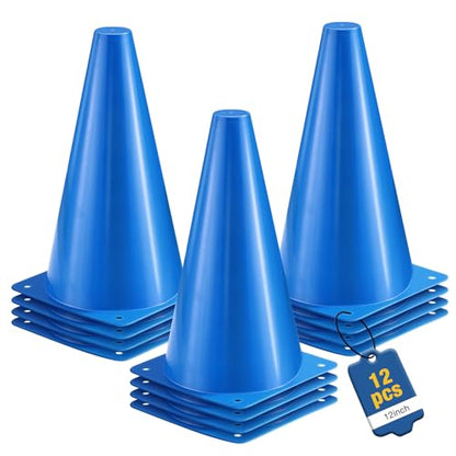12 Inch Traffic Cones,12pcs Training Sports Cones,Parking Cones - color: blue