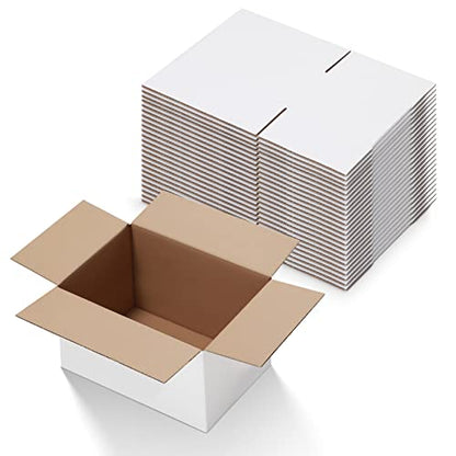 Calenzana 10x7x5 Inches Shipping Boxes Set of 25, White Corrugated Cardboard Box for Mailing Small Business Packing Gifts - size: 10x7x5, style: 25 Pack