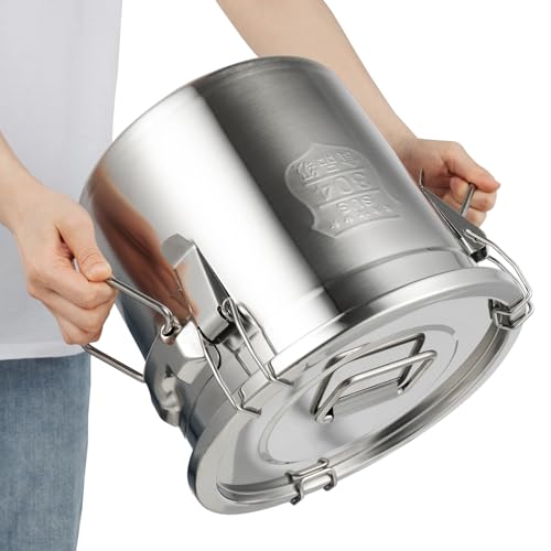 DYNAMI 304 Stainless Steel Airtight Container 3.2Gal/405oz,Holds 20Lbs Rice