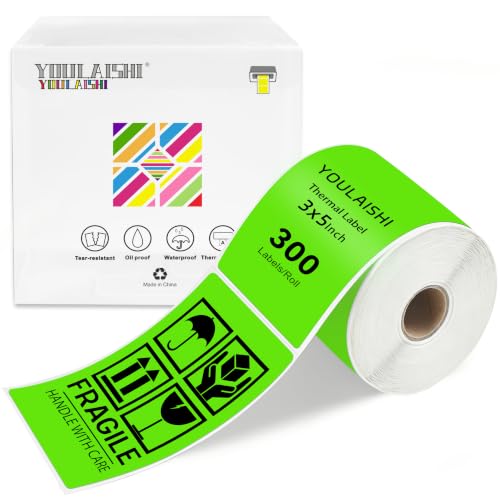 3 X 5 Inch Rectangle Sticker Moving Labels for Boxes, 300PCS Waterproof Removable Labels Stickers to Write on for Bar-Codes, Address, Small Business Labeling, Inventory, Light Green - color: Light Green