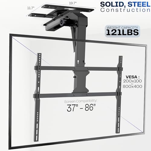 VIVO Swivel Electric Ceiling TV Mount, 37-86 in Screens, MOUNT-E-FD85S - color: Black, size: 37" to 86" TVs
