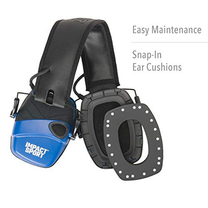 Howard Leight by Honeywell Impact Sport Sound Amplification Electronic Shooting Earmuff, Real Blue - color: Classic Real Blue, size: Medium