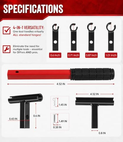 4-in-1 Door Hinge Adjustment Tool, Fix Misaligned Doors & Cabinets