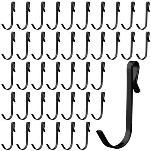 Lyrow 40 Pcs Stainless Steel J Hook, Wire Shelving, Hanging Hooks, Black - color: Black