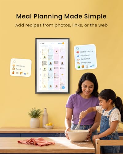 Apolosign 21.5-inch Digital Calendar, No-Subscription, Smart Wall Planner with Calendar Sync, Chore Chart, Meal, Apps & Dashboard, Electronic Touchscreen Display for Family Schedules, Dual Mode (Black) - color: Black