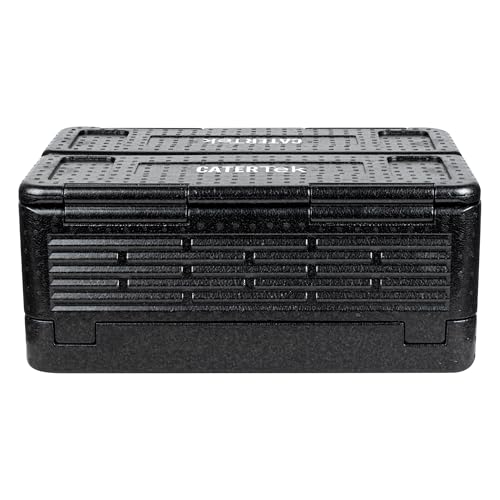 Restaurantware-Cater Tek 42 Quart Catering Hot Box, 1 Top Load Insulated Food Pan Carrier - Holds 1 Full Size 8” Deep Pan, Collapsible, Black EPP Plastic Food Box With Handles, Portable, For Buffet - size: 42 Quart