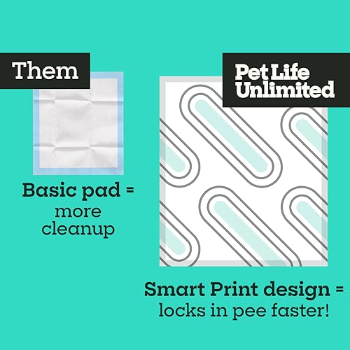 Pet Life Unlimited Smart Prints XL Puppy Pads for Dogs, Potty Training Pee Pads, 52 Count, 26" x 30", Leak-Proof, Super Absorbent, Quick-Dry, Patterned Pads with Odor Control, Made in USA - size: XL 26" x 30" 52-Count