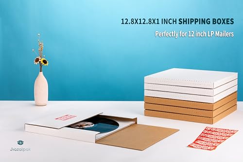 12-inch Vinyl Record Mailers, 12.8x12.8x1-inch, White, 20 Pack - size: 20 Pack