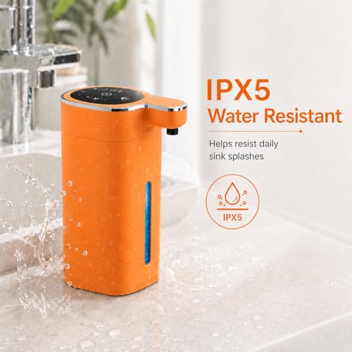 Automatic Liquid Soap Dispenser Touchless, USB Rechargeable (Orange) - color: Orange