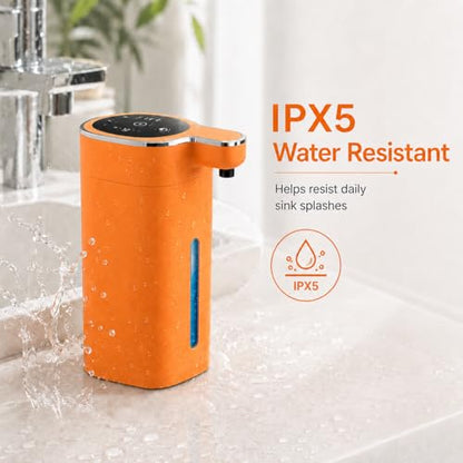 Automatic Liquid Soap Dispenser Touchless, USB Rechargeable (Orange) - color: Orange