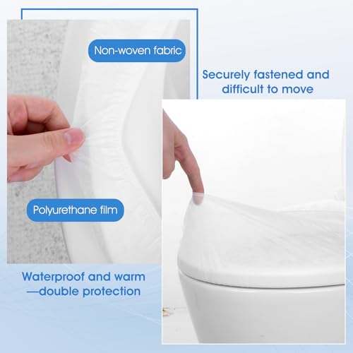Thinp 10 Pcs Toilet Seat Covers Disposable, Portable Toilet Seat Mat for Travel Waterproof Toilets Seats Cushion for Travel Hotel Hospital (Individual Package, Universal)