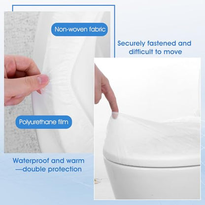 Thinp 10 Pcs Toilet Seat Covers Disposable, Portable Toilet Seat Mat for Travel Waterproof Toilets Seats Cushion for Travel Hotel Hospital (Individual Package, Universal)