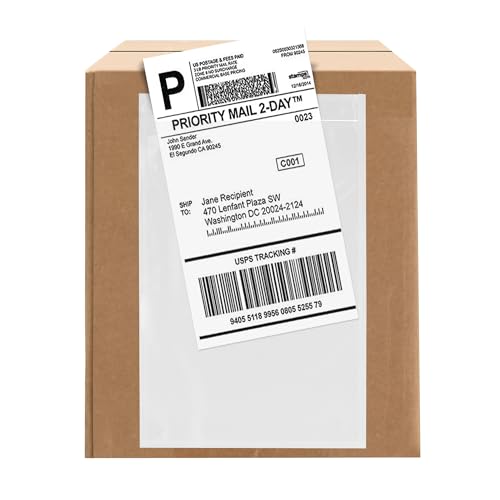 2000 Count 6.5" x 10" Shipping Label Envelopes, Clear Packing List Pouches with Self-Adhesive Back, Top Loading for Shipping Labels Sleeves, for Packing Slips, Labels Invoices & Paperwork. GPI - size: 6.5" X 10"