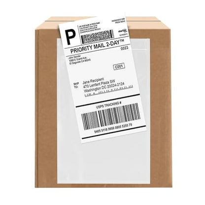2000 Count 6.5" x 10" Shipping Label Envelopes, Clear Packing List Pouches with Self-Adhesive Back, Top Loading for Shipping Labels Sleeves, for Packing Slips, Labels Invoices & Paperwork. GPI - size: 6.5" X 10"