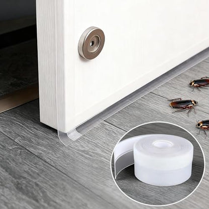 Dstorelhp 49.2Ft Silicone Door Weather Stripping, Shower Door Seal Strip - size: 35 mm x 15 m
