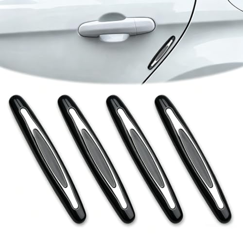 4Pcs Car Door Edge Guards, Anti‑Scratch Self‑Adhesive Protective Trim Strips, Universal Exterior Auto Accessories Compatible with Cars, Trucks, SUVs-Black - color: Black