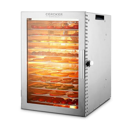 Food-Dehydrator Machine Adjustable Temperature 12 Trays 800W Food Dryer - size: 12 trays