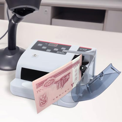 Portable Money Counter with Uv/Mg/Wm Counterfeit Detection 600Pcs/Min Bill Multi-Currency Counting Machine 100-240V Led Display，Bill for Business Mixed Denomination Money Counting Machine